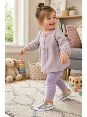Stepping Stones by First Steps Baby Girl Metallic Slip-On Soft Sole Shoes 9-12M